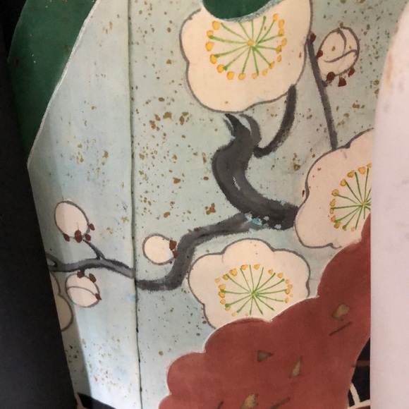 Vintage silk graphic print seagull Kimono robe - Picture 4 of 12